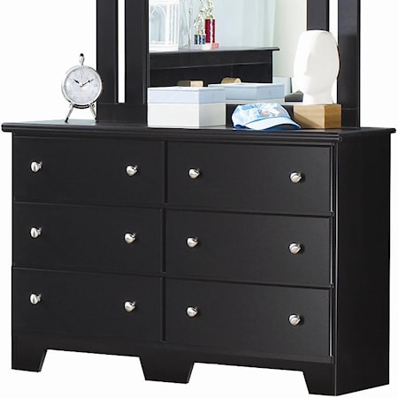 6 Drawer Dresser with Roller Glides