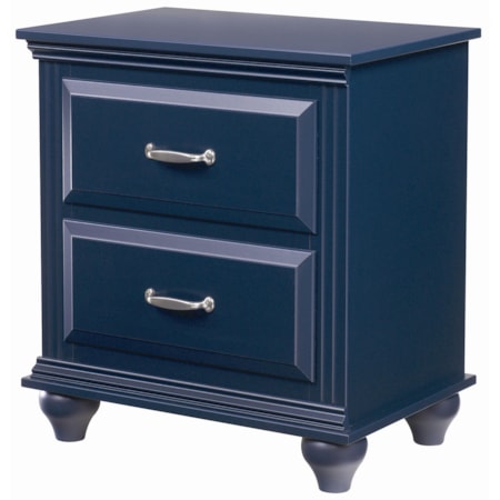 2 Drawer Night Stand with Roller Glides