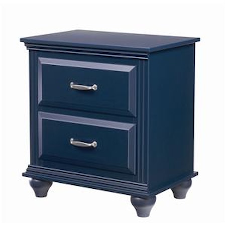 2 Drawer Night Stand with Roller Glides