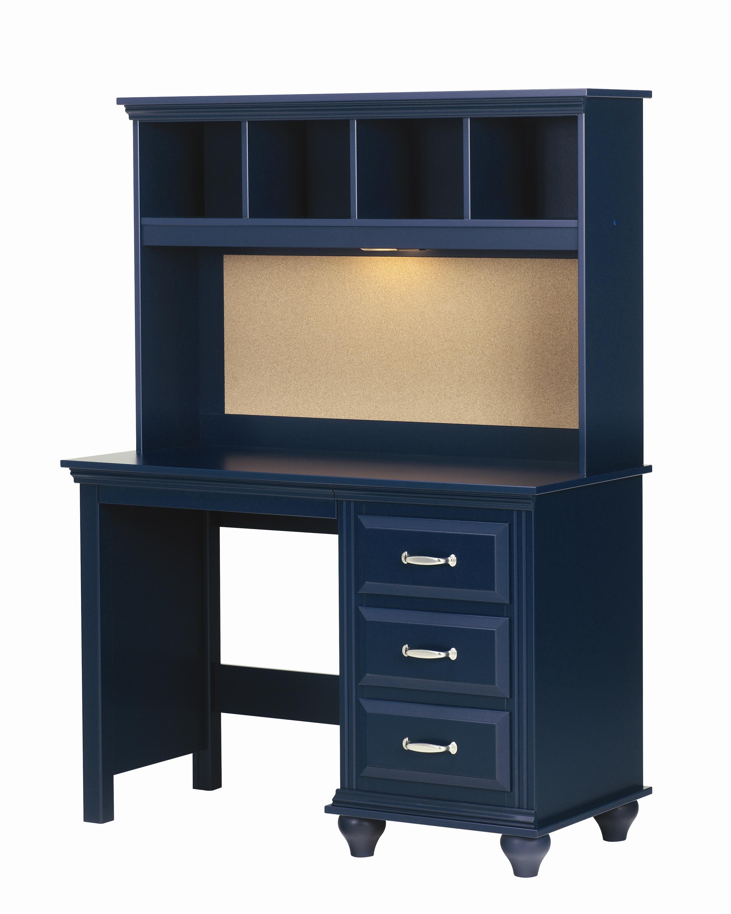 4 Drawer Desk and Hutch with Light