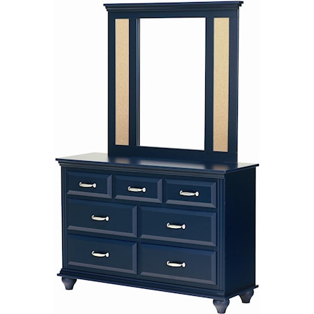 7 Drawer Dresser with Mirror Combination