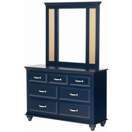 7 Drawer Dresser with Mirror Combination