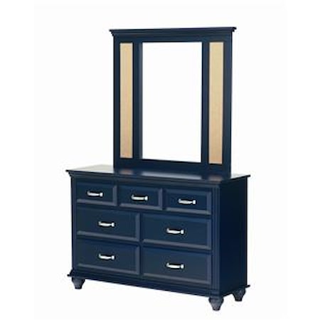 7 Drawer Dresser with Mirror Combination