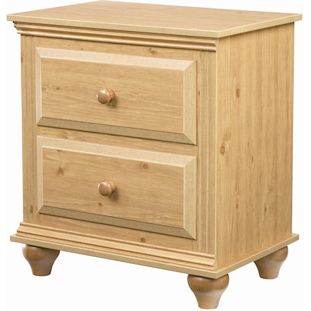 2 Drawer Night Stand with Roller Glides