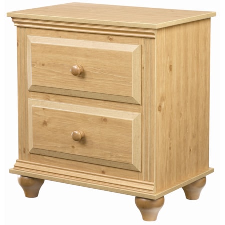 2 Drawer Night Stand with Roller Glides