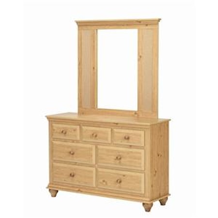7 Drawer Dresser with Mirror Combination