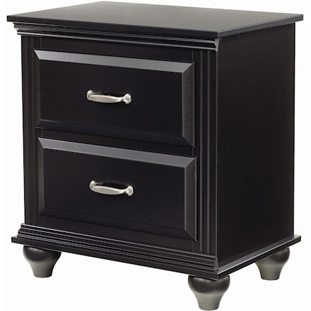 2 Drawer Night Stand with Roller Glides