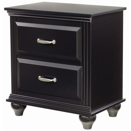 2 Drawer Night Stand with Roller Glides