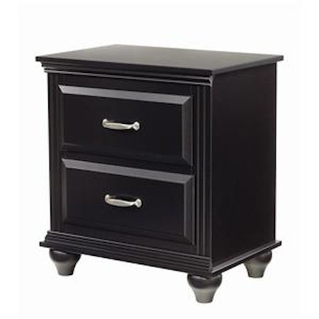 2 Drawer Night Stand with Roller Glides