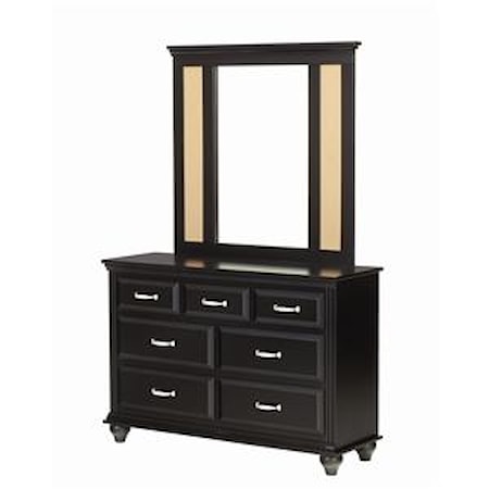 7 Drawer Dresser with Mirror Combination