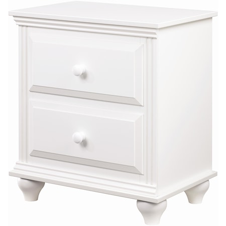 2 Drawer Night Stand with Roller Glides