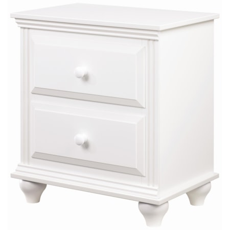 2 Drawer Night Stand with Roller Glides
