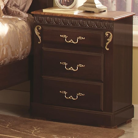 3 Drawer Night Stand with Roller Glides