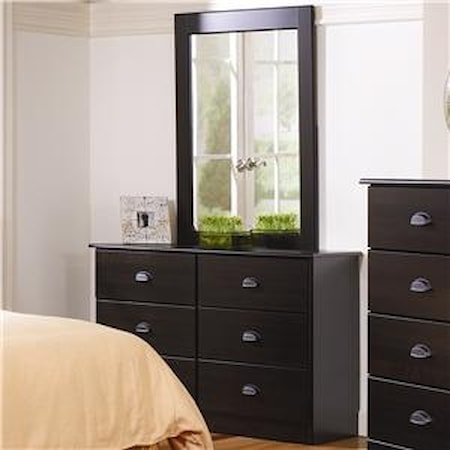 6 Drawer Dresser with Mirror Combination