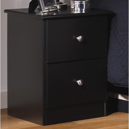 2 Drawer Night Stand with Roller Glides