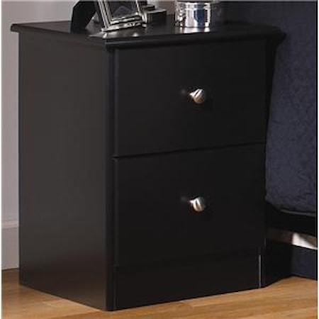 2 Drawer Night Stand with Roller Glides