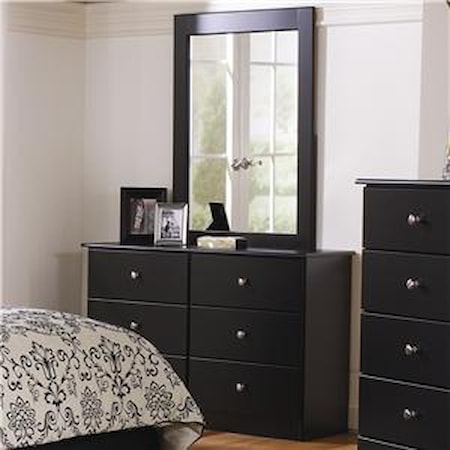 6 Drawer Dresser with Mirror Combination