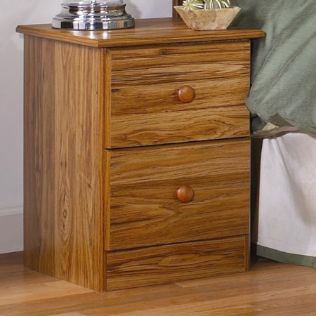 2 Drawer Night Stand with Roller Glides