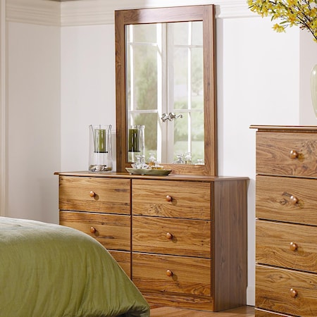 6 Drawer Dresser with Mirror Combination