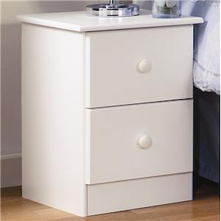 2 Drawer Night Stand with Roller Glides