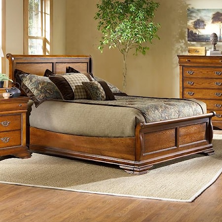 Queen Low-Profile Sleigh Bed