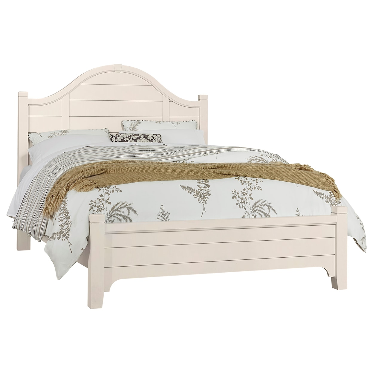 Vaughan-Bassett Bungalow King Arch Bed with Low Profile Footboard