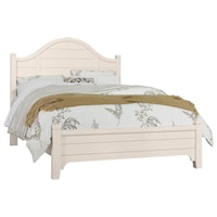 Transitional King Low Profile Bed with Arch Headboard