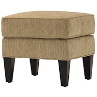 Ottoman with Exposed Wood Legs