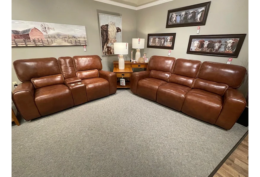 1555-EH9049 Power Reclining Living Room Group by Leather Italia USA at Coconis Furniture & Mattress 1st