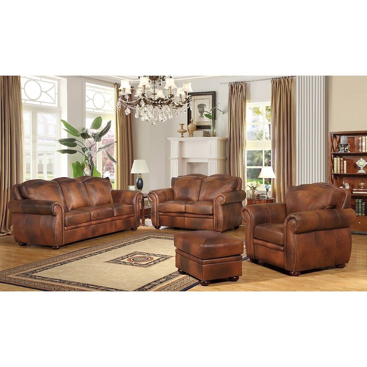 Leather Italia USA Arizona Stationary Living Room Group
