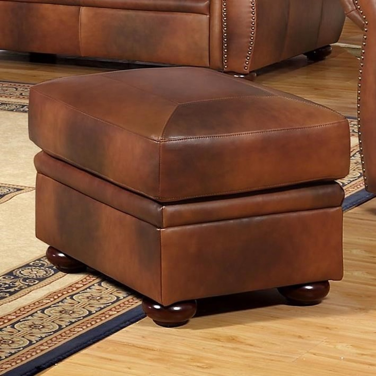 Leather Italia USA Arizona Leather Ottoman