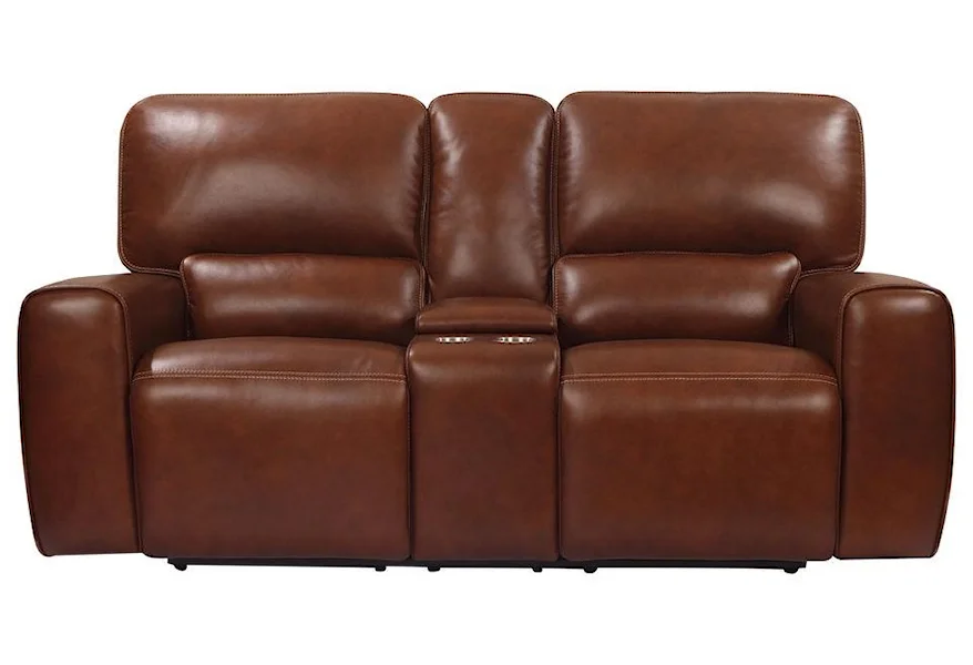 Broadway Power Console Loveseat by Leather Italia USA at Johnny Janosik
