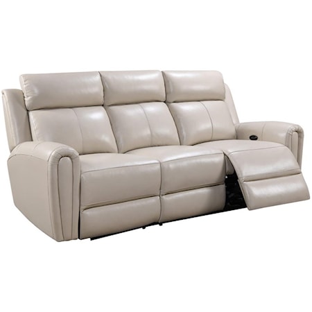 LEATHER MATCH POWER RECLINING SOFA