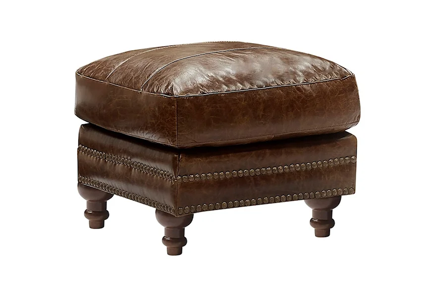 Georgetowne - Butler Leather Ottoman by Leather Italia USA at Zak's Home