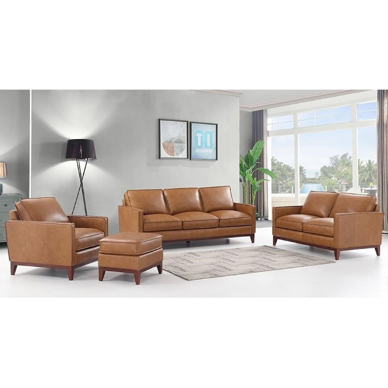 Carolina Leather Newport Stationary Living Room Group