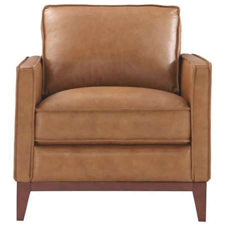 Leather Chair and Ottoman