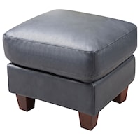 Contemporary Leather Ottoman