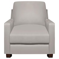 Cloud Gray Leather Chair and Ottoman Set