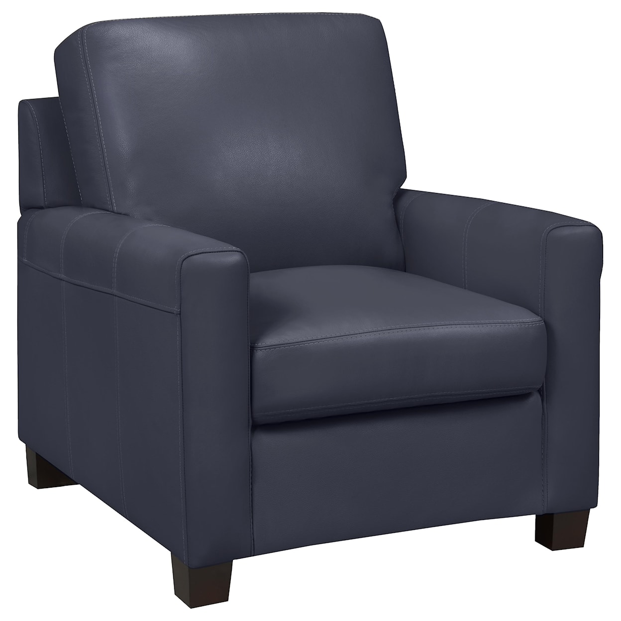 Leather Living Milan Chair - Lthr  / Al Navy