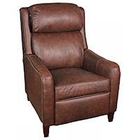 Manual Push Back Recliner with Exposed Wood Legs and Nail Head