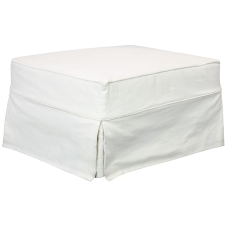 Slipcovered Ottoman