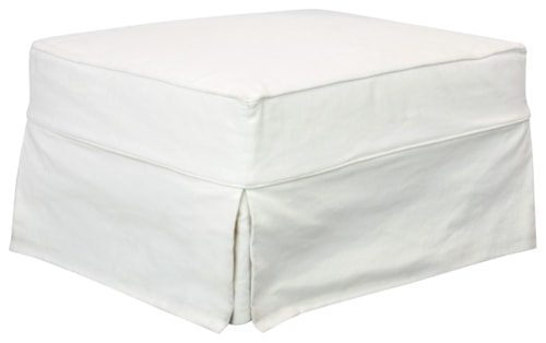 Slipcovered Ottoman