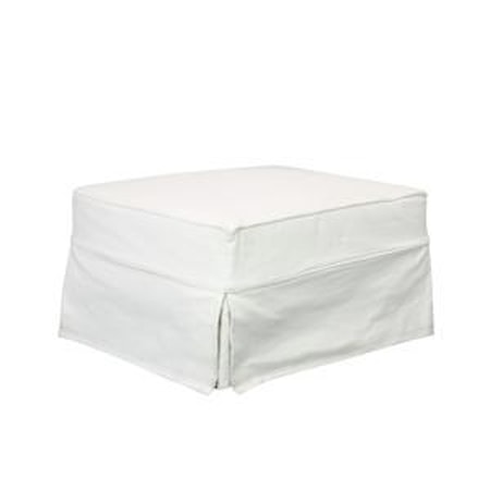 Slipcovered Ottoman