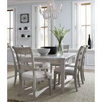 Rectangular Dining Table with 6 Ladderback Side Chairs
