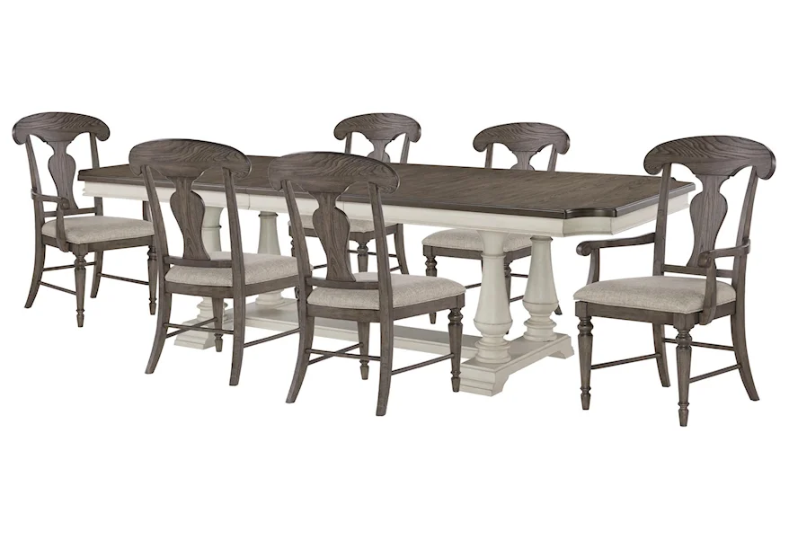 Brookhaven Trestle Table, Side Chair, Arm Chair by Legacy Classic at Johnny Janosik