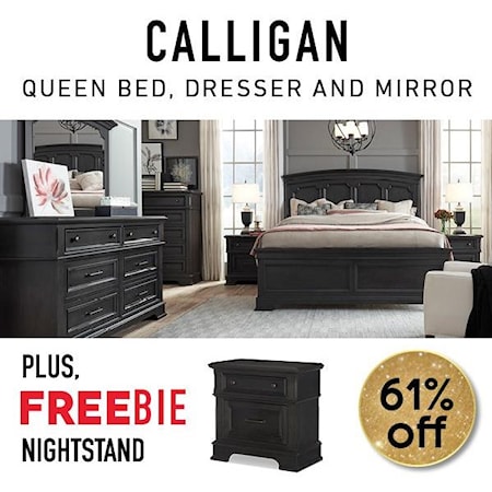 Calligan King Bed Set with Freebie!