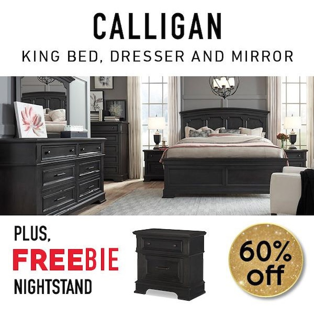 Legacy Classic Calligan  Calligan King Bed Set with Freebie!