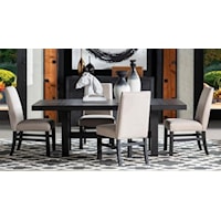 5-Piece Dining Set includes Table and 4 Upholstered Side Chairs