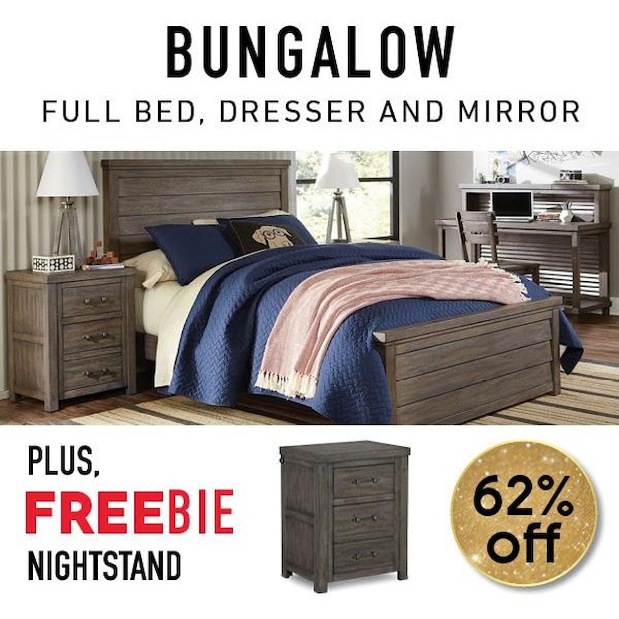 Legacy Classic Kids Bungalow Bungalow Full Bedroom Group with FREEBIE!
