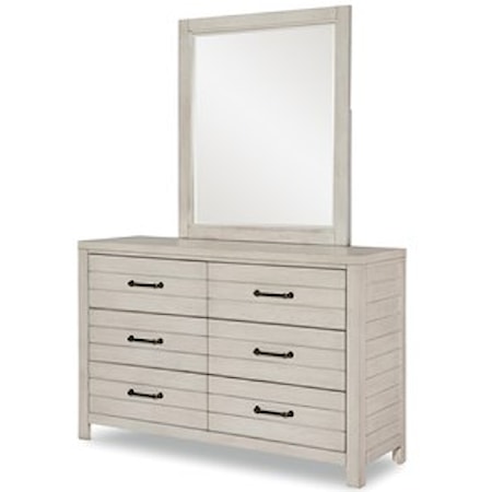 Dresser and Mirror Set